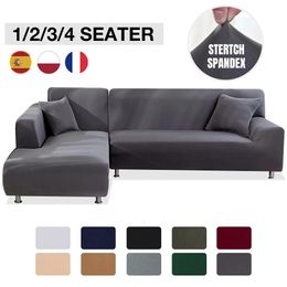 Elastic Stretch Sofa Cover 1234 Seater Slipcover Couch Covers for Universal Sofas Livingroom Sectional L Shaped 1PC 240127