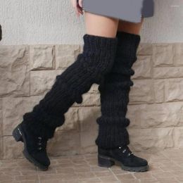 Sports Socks Women's Solid Twist Long Knee-high Stacked Fashion Knitted Wool Sock Accessories Over The Knee