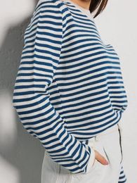 Women's Sweaters Women Y2K Striped Sweater Crew Neck Long Sleeve Color Block Knitted Pullover Teen Girls Vintage Aesthetic Preppy