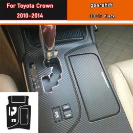 Car Interior Sticker Gear Box Protective Film For Toyota Crown 2010-2014 Car Gear Panel Sticker Carbon Fiber Black