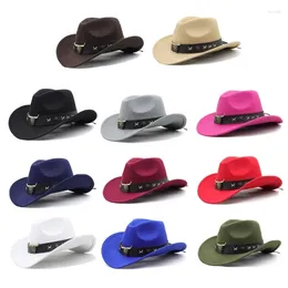 Berets Funny Party Hats Cowgirl Hat Leathers Band Ladies Cowboy For Womens Fedora Western Vintage