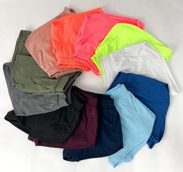 lu lu-088 designers womens yoga Shorts Fit Zipper Pocket High Rise Quick Dry Womens Train Short Loose Style Breathable gym High Quality