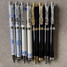 Luxury Monte Blue and White Porcelain Emperor's Dragon Ink Roller ball Pen School Stationery