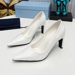 Dress Shoes Autumn Women Single Genuine Leather Material Pointed Toe High Heels Shallow Mouth Design Catwalk Female Pumps