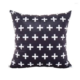 Pillow Square Throw For Case Geometric Pattern Cover Black And White Dec F0T4