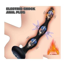 Leg Massagers Masrs Masr 5Frequency Electric Shock Butt Plug Vibrator Anal Bead Female Masturbator Prostate Erotic Toys For Women Dr Dh3Ed