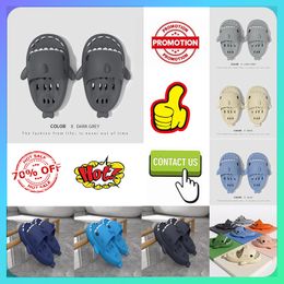 Designer Casual Platform shark slippers summer men women rainbow slides blue grey memory sandals soft thick cushion slipper cloud slide indoor