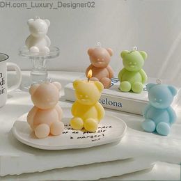 Candles Cute candles bear birthday decor scented candles ins desktop decorative Centrepiece aromatic candles on the cake birthday gifts Q240127