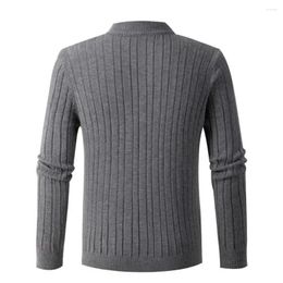 Men's Sweaters Men Knitted Sweater Pure Colour Winter Fall Thick Zipper With Half-high Collar Solid For Casual