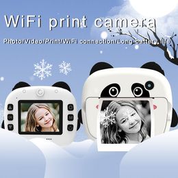 Kids Camera Instant Print Cute Panda Instant Camera Toy for Toddlers 12MP 2.4in IPS Dispaly Kids HD Camera with Print Paper