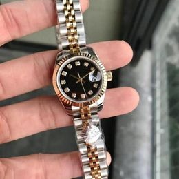 High quality 28mm fashion rose gold Ladies dress watches sapphire mechanical automatic womens watch Stainless steel bracelet sport283E