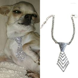 Dog Apparel Cute Crystal Collar Full Rhinestone Accessories Diamond Puppy Shiny Bow Tie Neck Jewellery Necklace Dogs Supplies