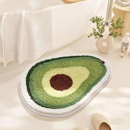 Bath Mats Flocking Bathroom Floor Mat Lovely Indoor Carpet Water-Absorbing Rug Home Entry Creative Door Cushion Cute Bedroom Warm