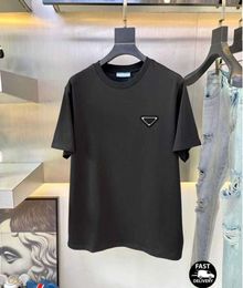 Mens T Shirt Designer Men Tshirt Man Black Tee Womens Clothes Size Xxl Xxxl T-Shirts 100% Cotton Short Sleeve Chest Triangle Inlay Tees Fashion Oversizwd Tshirts4666