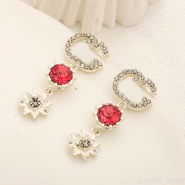 Brand Coloured Diamond Earrings Designer Jewelry 18K Gold Plated Luxury Earring Women Jewelry Accessories