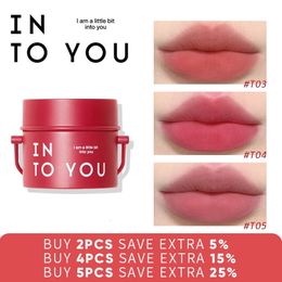 INTO YOU Makeup Bucket Lip Muddy Texture Lip Gloss Long Lasting Red Lipstick Tint Velvet Matte Lip Mud Prodect 240119