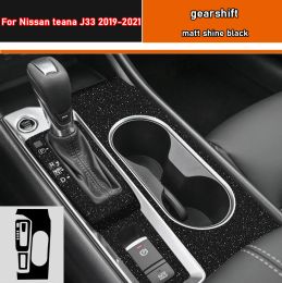 Car Interior Sticker Gear Box Protective Film For Nissan Teana J33 2019-2021 Car window Panel Sticker Carbon Fiber Black
