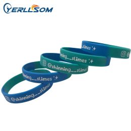 Bracelets 100pcs/Lot Hot selling segmented silicone bracelets custom Personalised message for events YS19090501