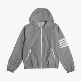 Men's Jackets Sports Korean Style Spring Autumn Fashion Brand Hoodies High Quality 4-bar Stripes Zip-up Casual Coats