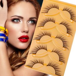 Cat Eye Lashes 5 pairs Faux Mink Eyelashes Natural Look Fluffy Soft Cross Wispy Full Strip Fox Lashes Eyelash Extension Look Eyes Makeup Wholesale