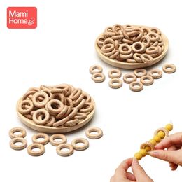 50PCS Customize Wooden Ring Wooden Ring Baby Teether Circle Beech Ring Natural Wood Rodent Teething Rings Baby Nursing 240123