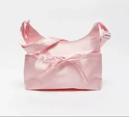 Evening Bags Niche Design Sweet And Cool Pink Armpit Bag Bow Tie Cute Shoulder Large Capacity Commuting Versatile Crossbody