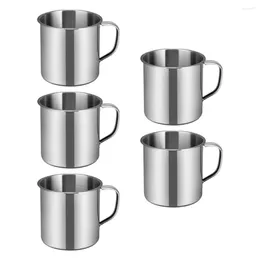 Mugs 5 Pcs Office Cup Water For Children Mug Espresso Cups Kids Milk Stainless Steel Were Resistant