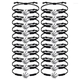 Link Bracelets 20 Pieces Basketball Adjustable Charm Bracelet Cord Braided With