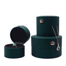 Display PU Leather Pendant Ring Jewellery Organiser Box Crown Sign Wedding Small Set Necklace Display Jewellery Storage CaseFashion Design