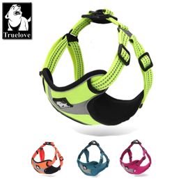 Harnesses Truelove Adjustable Easy on Dog Pet harness Outdoor Adventure 3M Reflective Dog Halter Protective Nylon Walking Dog Harness Vest