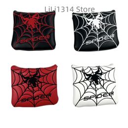 1pc Spider Embroidery Pattern Golf Putter Cover PU Leather Large Mallet Head Magnetic Closure cover 240122