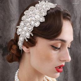 Hair Clips Sparkly Clear Crystal Gem Headbands Padded Diamante Rhinestone Bridal Hairbands For Women Luxury Wedding Accessories