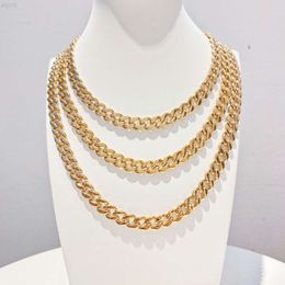 8.5mm Fashion Pure 18k Gold Chain Necklace Women Men Ladies Bridal Engagement Wedding Jewellery