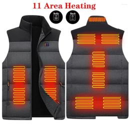 Skiing Jackets 11 Areas Electric Heated Vest Jacket Intelligent Heating Thermal Men Women Winter Warmer Coat