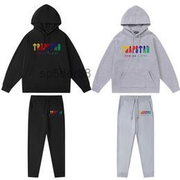 Men's Trapstar Oversized Hoodie Trapstar Tracksuit Designer Shirts Letter Luxury Black and White Grey Rainbow Color Summer Sports Fashion Cotton Cord Top WTYR WTYR