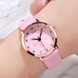 Womens high-grade light luxury simple leisure small fresh flower belt waterproof quartz watch B8