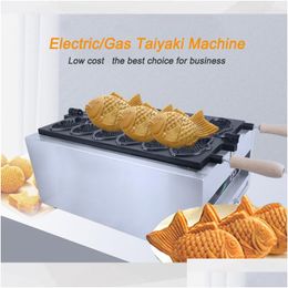 Other Kitchen Dining Bar Commercial 110V 220V Fish Waffle Hine 6 Moulds Taiyaki Baker Korea Shaped Pan Maker Drop Delivery Home Ga Dhml5