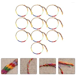 Charm Bracelets 10 PCS Decor Multicolored Rope Bracelet Five-colored Hand-woven Delicate Wrist Chain Unisex Lover Lovers