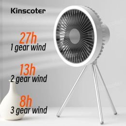 Fans Multifunction Home Appliances Usb Chargeable Desk Tripod Stand Air Cooling Fan with Night Light Outdoor Camping Ceiling Fan