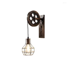 Wall Lamps Industrial Style Retro Lamp American Country Creative Iron Pulley Decorative Light Modern Simple Restaurant Aisle