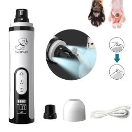 Supplies Electric Pet Nail Grinder With LED Light Cat Dogs Nail Clippers USB Rechargeable Paws Nail Cutter Pet Grooming Trimmer Supplies