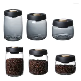 Storage Bottles Vacuum Coffee Canister Container Airtight Containers Clear Glass Jar