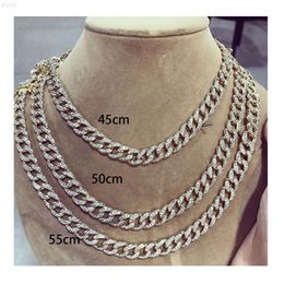 Bmz 2024 Factory New Arrival Hip Pop 3 Layer Real Gold Ip Plating Iced Out Cuban Link Chain 45/50/56cm Gold Cuban Iced Chain