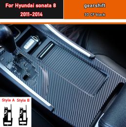 Car Interior Sticker Gear Box Protective Film For Hyundai sonata 8 2011-2014 Car Gear Panel Sticker Carbon Fibre Black