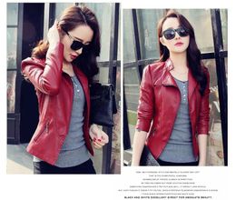 Women's Jackets Autumn And Winter Small Leather Jacket Short Slim Fit PU Motorcycle Spring Suit Top