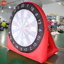 Free Door Ship Outdoor Activities 2mH (6.5ft) With blower Red Inflatable Dart Board Sticky Balls Shooting Carnival Game Toys for Sale