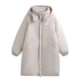 Women's Trench Coats Down Cotton Jackets For Women Winter Coat 2024 Medium Long Korean Padded Parkas Female Top Bread Loose Outwears