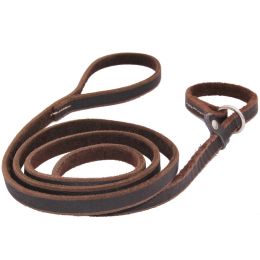 Leashes Genuine Leather P Chain Dog Leash Slip Collar pet Walking Lead Real Leather Large Dog Traction Rope For small Medium Big Dogs