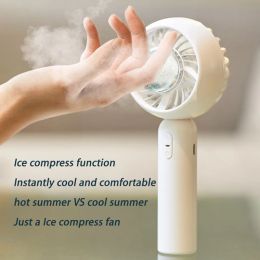 Fans Electric Usb Mini Fan Wireless Portable Handheld Air Conditioner 2000mAh Rechargeable Small Handy Semiconductor Ice Cooling Fan