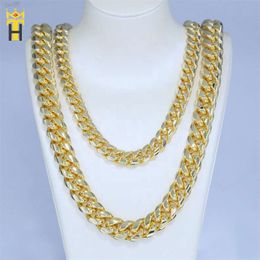 Wholesale Hip Hop Cuban Curb Link Mens Miami Stainless Steel Gold Plated Necklace Cuban Link Chain